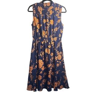 NANETTE Nanette Lepore Floral Smocked Mock Neck Midi Dress Size 12 Romantic